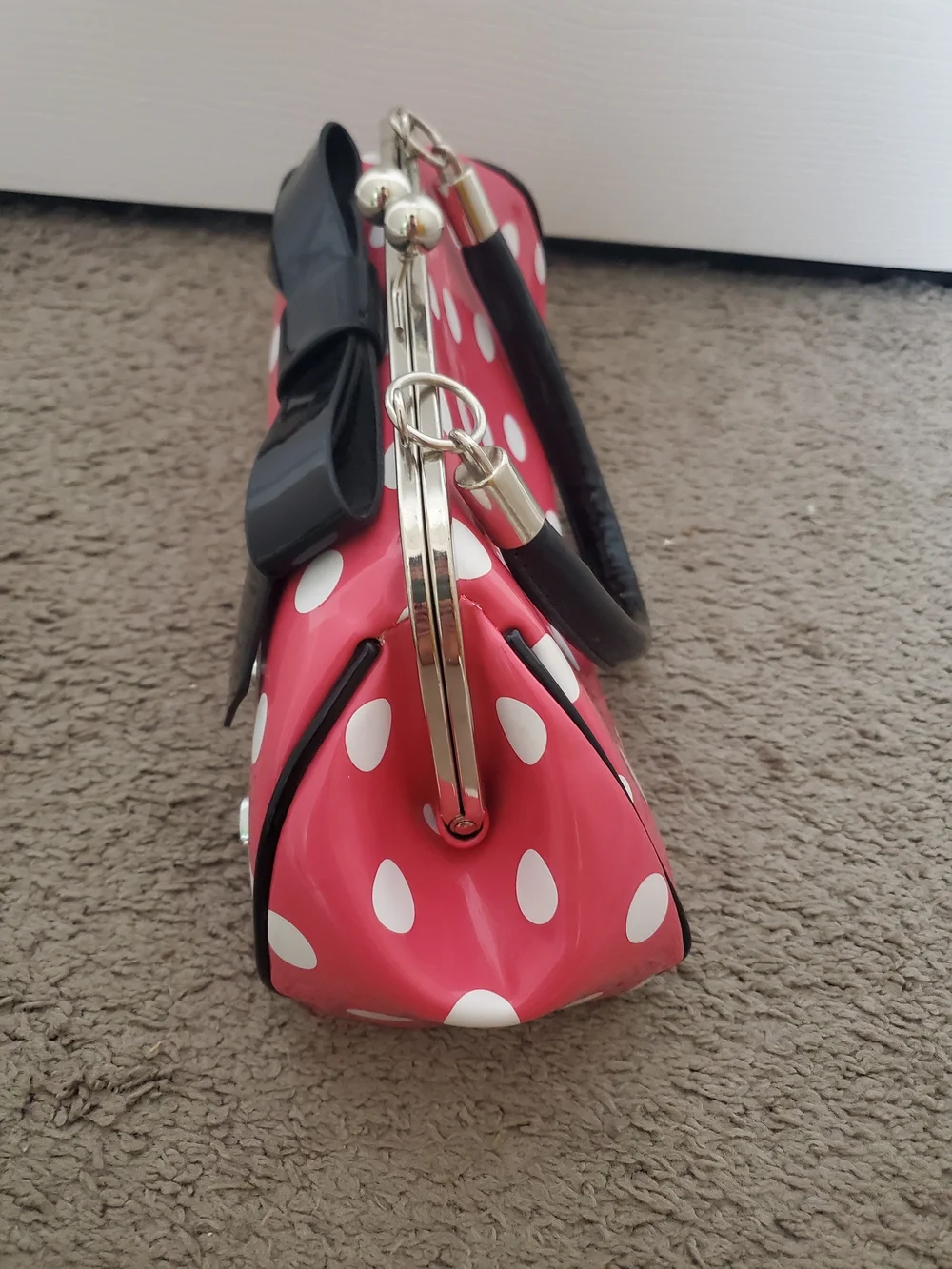 Sourpuss Floozy Purse Pink Polka Dot Rockabilly Pinup Handbag